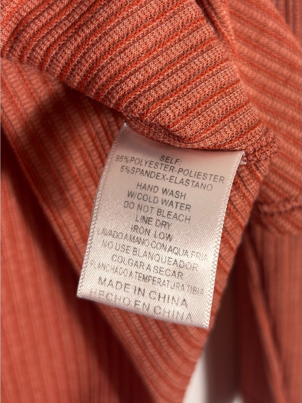 Listicle Terracotta Mauve Ribbed V Neck Oversized Top Size Small Stretch Casual - Picture 4 of 4